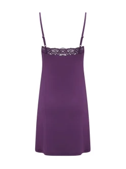 Paars - Pour Moi - Sofa Loves Lace - Zachte jersey slipdress met split en verborgen ondersteuning