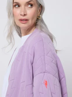 Paars - SCAMP & DUDE Quilted Bolt Bomber Jacket