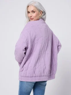 Paars - SCAMP & DUDE Quilted Bolt Bomber Jacket