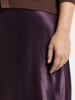 Paars - Simply Be satijnen maxi-rok