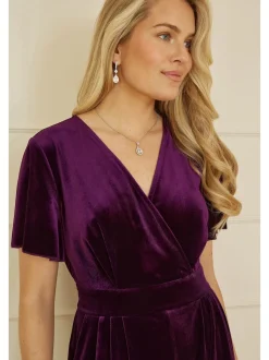 Paars - Yumi - Jumpsuit met engelenmouwen