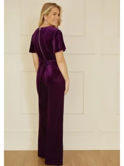 Paars - Yumi - Jumpsuit met engelenmouwen