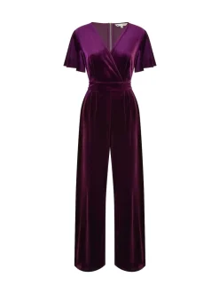 Paars - Yumi - Jumpsuit met engelenmouwen
