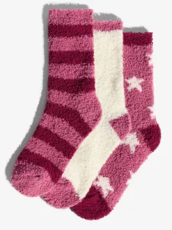 Paars met sterrenprint - Friends Like These Cosy Slipper Socks 3 Pack