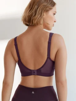 Paarsblauw - DD+ Non Pad Full Cup Dry Tech High Impact Sports Bra