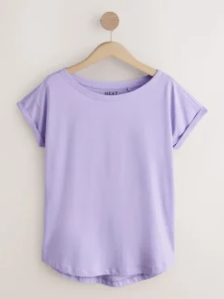 Paars/blauw/botergeel/roze/wit - Set van 5 T-shirts met kapmouwtjes