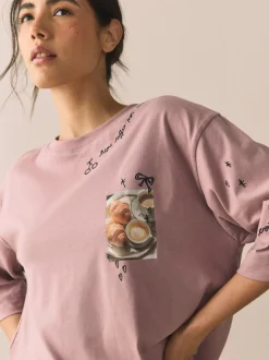 Paarse Ontbijt - Pyjama met korte mouwen