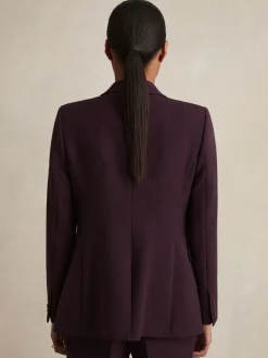 Paarsrood - Reiss Gabi maatsnit-kostuumblazer met enkele knoopsluiting