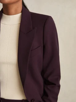 Paarsrood - Reiss Gabi maatsnit-kostuumblazer met enkele knoopsluiting