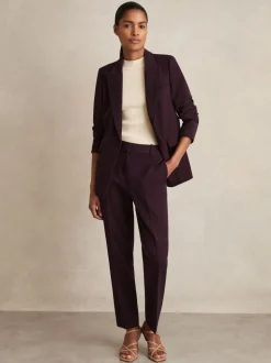 Paarsrood - Reiss Gabi slim-fit kostuumbroek