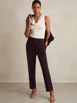 Paarsrood - Reiss Gabi slim-fit kostuumbroek