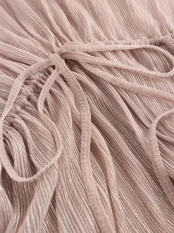 Pale Pink Plisse - Tie Waist Maxi Cover-Up