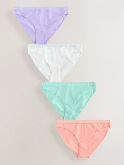 Pastel - 4 Katoenen slipjes met logotailleband