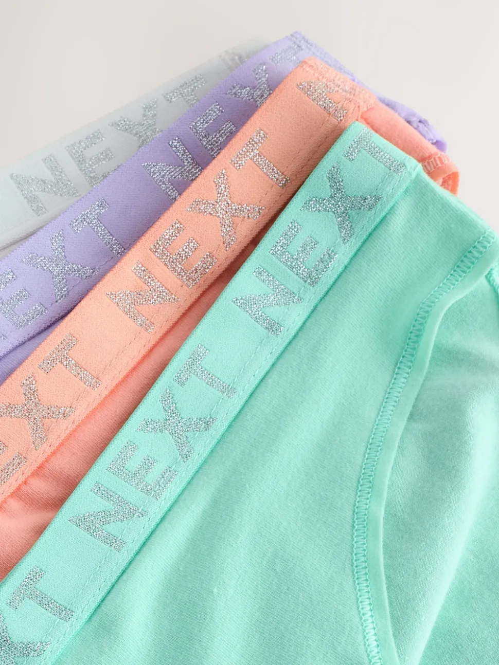 Pastel - 4 Katoenen slipjes met logotailleband