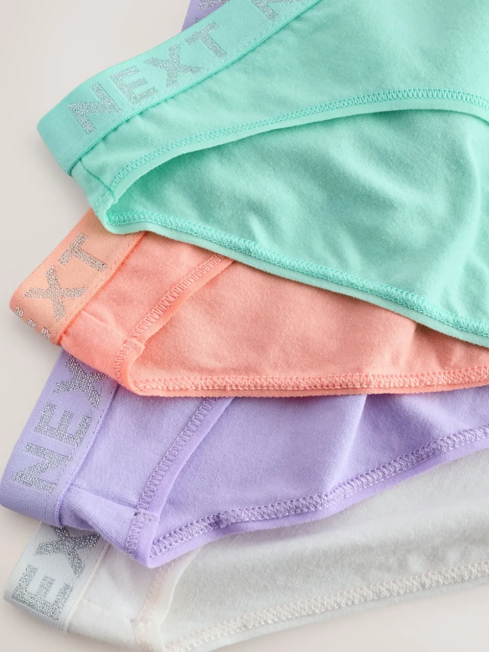 Pastel - 4 Katoenen slipjes met logotailleband