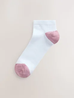 Pastel - Heel and Toe Detail White Trainer Socks 4 Pack