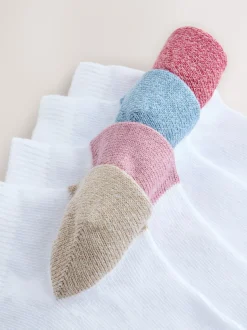 Pastel - Heel and Toe Detail White Trainer Socks 4 Pack
