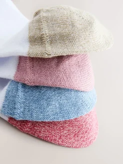 Pastel - Heel and Toe Detail White Trainer Socks 4 Pack