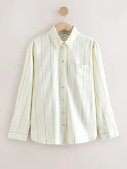 Pastel gestreept - Ruimvallend 100% katoenen button-down casual overhemd met lange mouwen