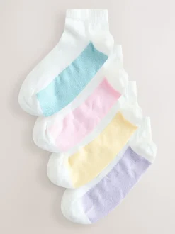 Pastel Marl - 4 Paar sneakersokken met voetbed