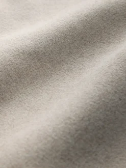 Pastelgeel - Jas met ceintuur en afneembare kraag van imitatiebont