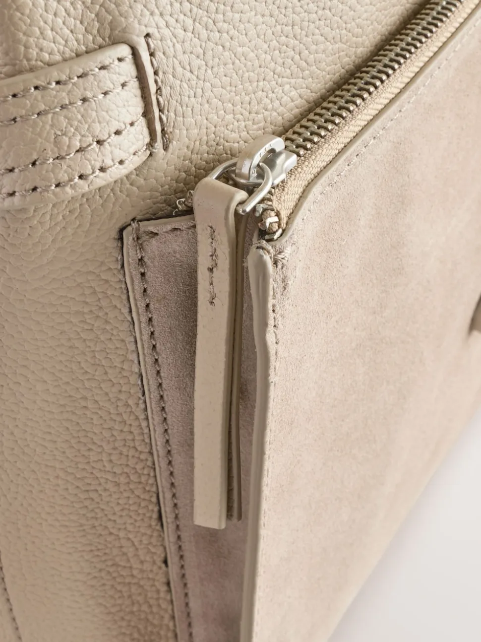 Pastelgeel - Leren messenger-tas met vak