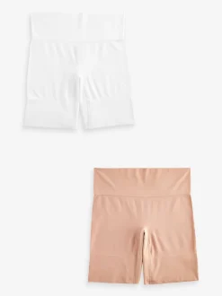 Pastelroze Huidskleur/Wit - Verpakking van 2 naadloze irritatiewerende shorts