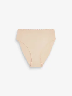 Pastelroze nude - No VPL slipje met geschulpte rand