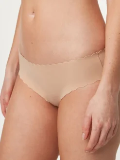 Pastelroze nude - No VPL slipje met geschulpte rand
