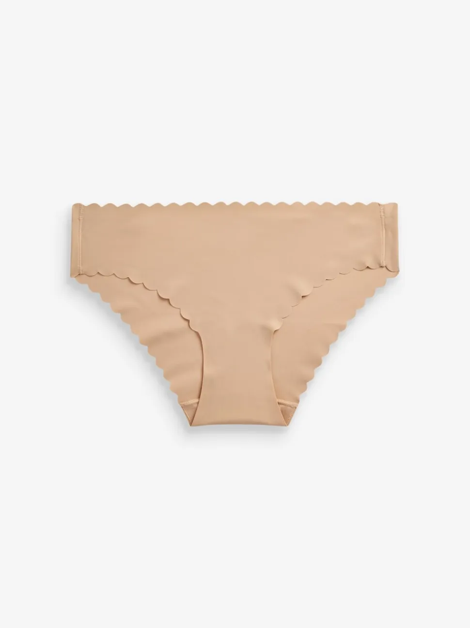Pastelroze nude - No VPL slipje met geschulpte rand