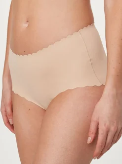 Pastelroze nude - No VPL slipje met geschulpte rand