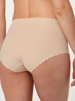 Pastelroze nude - No VPL slipje met geschulpte rand