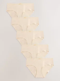 Pastelroze nude - Set van 5 slips met hoog katoengehalte