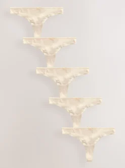 Pastelroze nude - Set van 5 slips met hoog katoengehalte