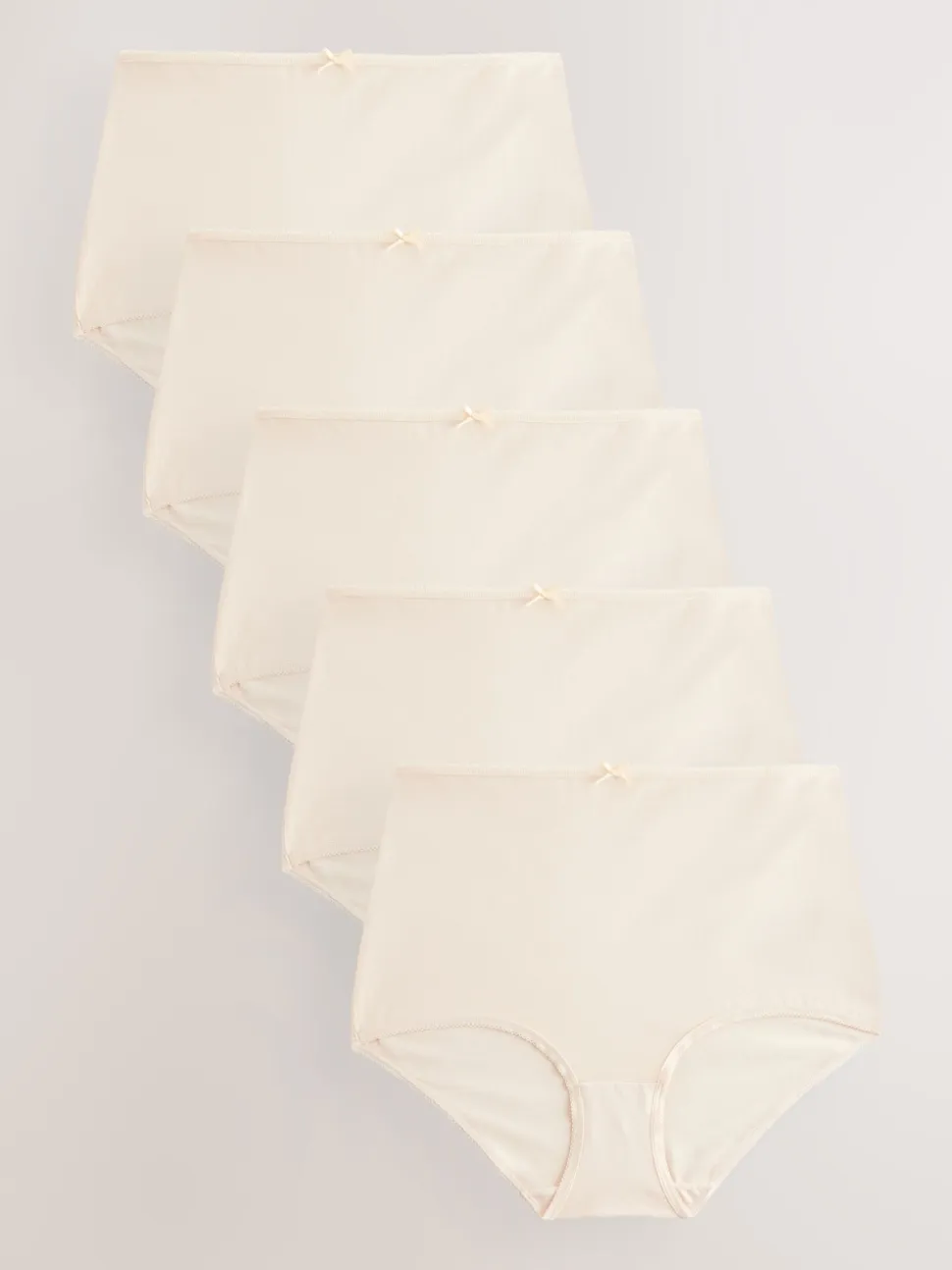 Pastelroze nude - Set van 5 slips met hoog katoengehalte