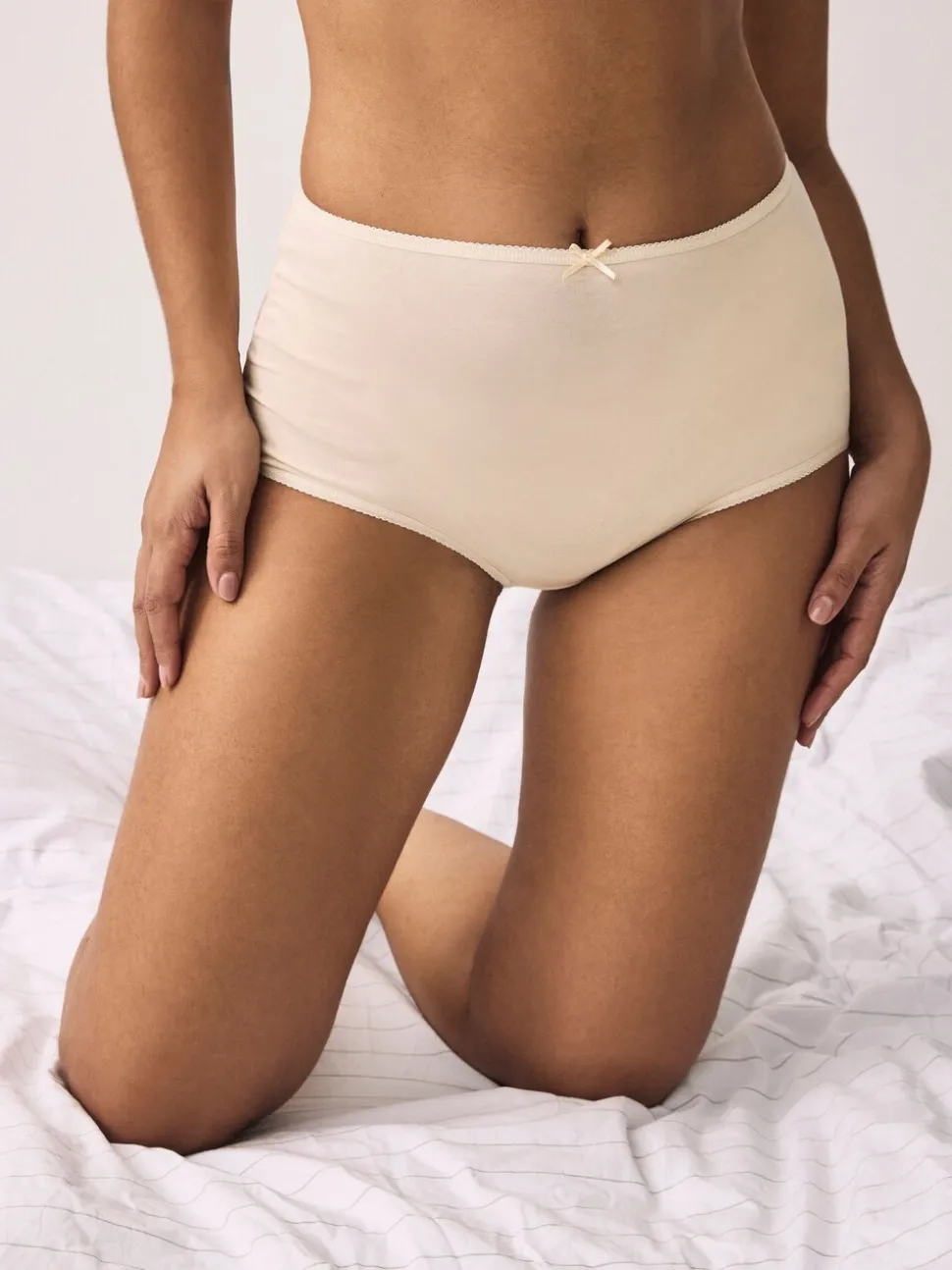 Pastelroze nude - Set van 5 slips met hoog katoengehalte
