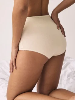 Pastelroze nude - Set van 5 slips met hoog katoengehalte