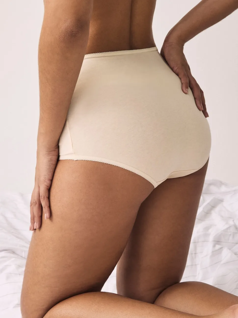 Pastelroze nude - Set van 5 slips met hoog katoengehalte