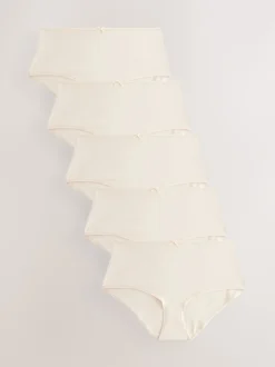 Pastelroze nude - Set van 5 slips met hoog katoengehalte