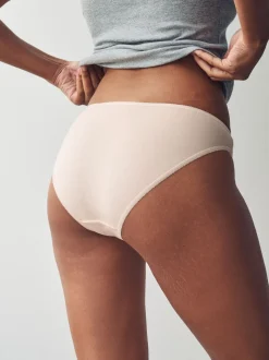 Pastelroze nude - Set van 5 slips met hoog katoengehalte