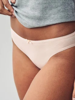 Pastelroze nude - Set van 5 slips met hoog katoengehalte