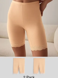 Pastelroze nude - Verpakking van 2 shorts tegen schuren