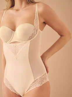 Pastelroze nude - Wear Your Own Bra - Vormgevende body met sterke buikcorrectie