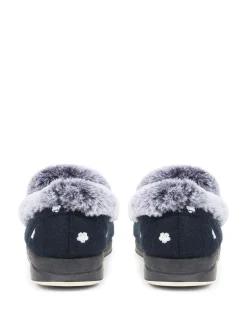 Pavers Floral Faux-Fur Slippers