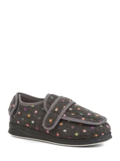 Pavers grijze pantoffels met klittenbandsluiting