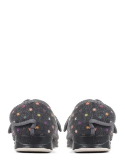 Pavers grijze pantoffels met klittenbandsluiting
