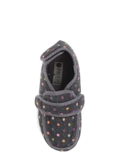 Pavers grijze pantoffels met klittenbandsluiting