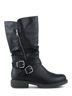 Pavers Wide Fit Zip Fasten Slouch Boots