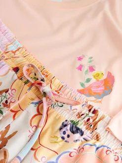 Peach Pink Hen - Tricot pyjama met korte mouwen
