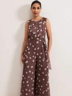 Phase Eight Maxine chiffon jumpsuit met stippen